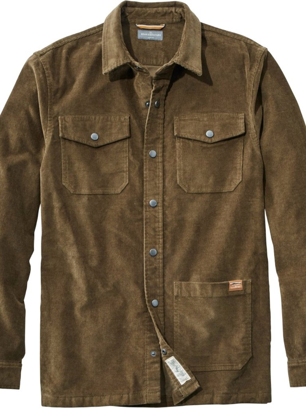 L.L.Bean Men's Signature Corduroy Shirt Jacket Shacket Size M Olive Green